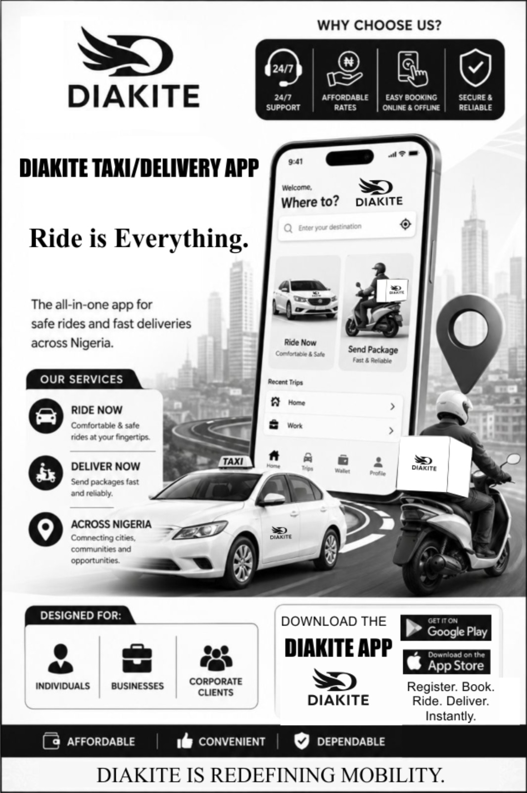 Diakite Taxi Delivery App
