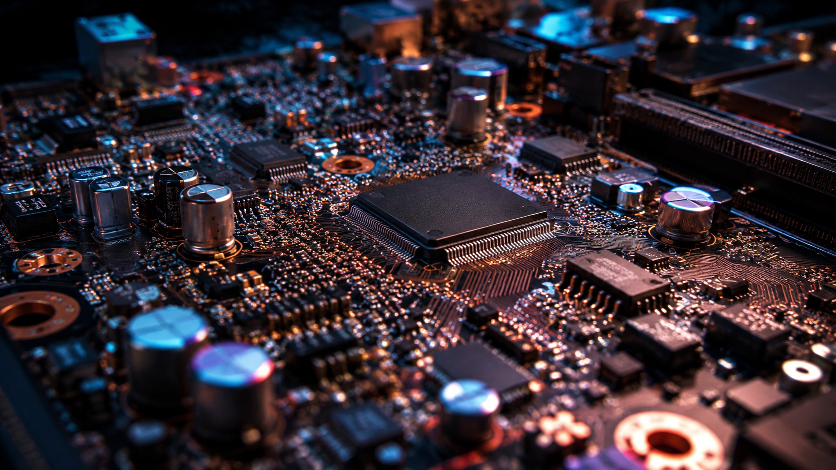 Close-up of circuit board representing CPU allocation