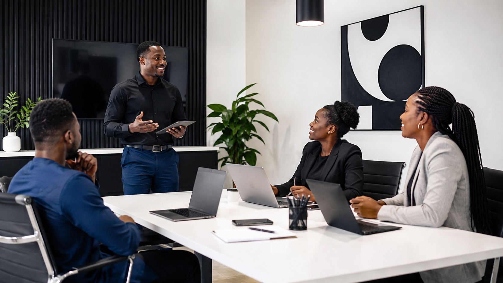 Diakite team planning the launch of the Taxi/Delivery App