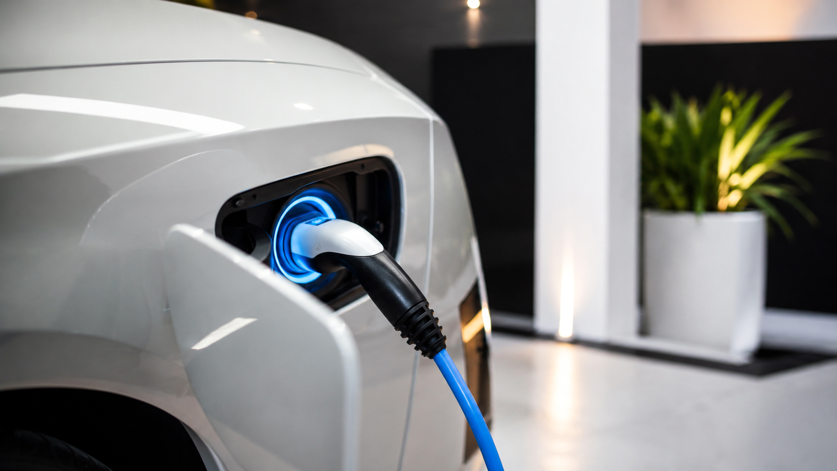 Electric vehicle charging at a station
